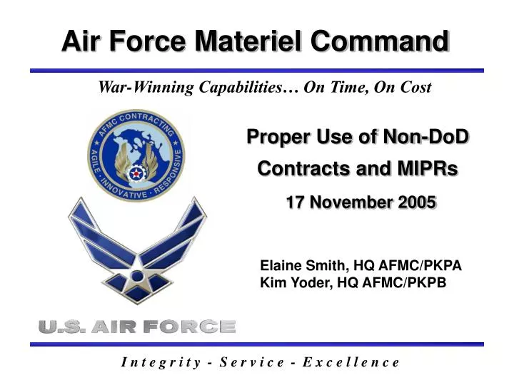 proper use of non dod contracts and miprs 17 november 2005