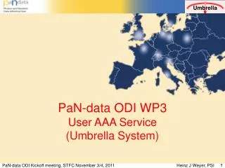 PaN-data ODI WP3 User AAA Service (Umbrella System)