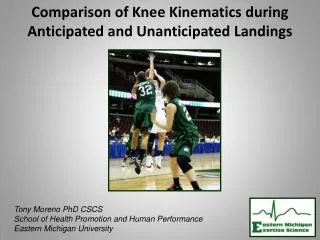 Comparison of Knee Kinematics during Anticipated and Unanticipated Landings