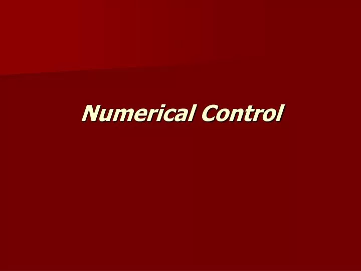 numerical control