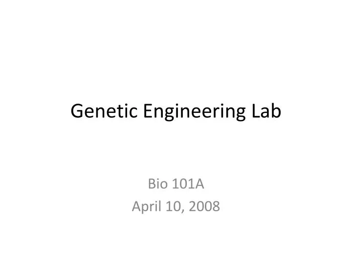 genetic engineering lab
