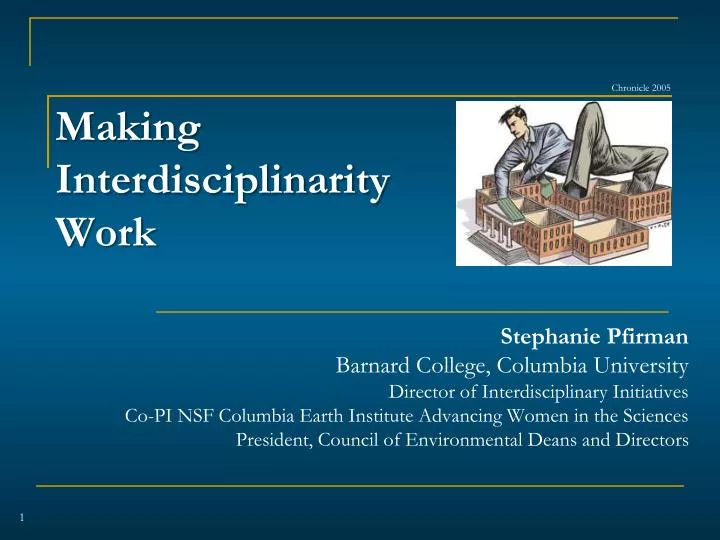 making interdisciplinarity work