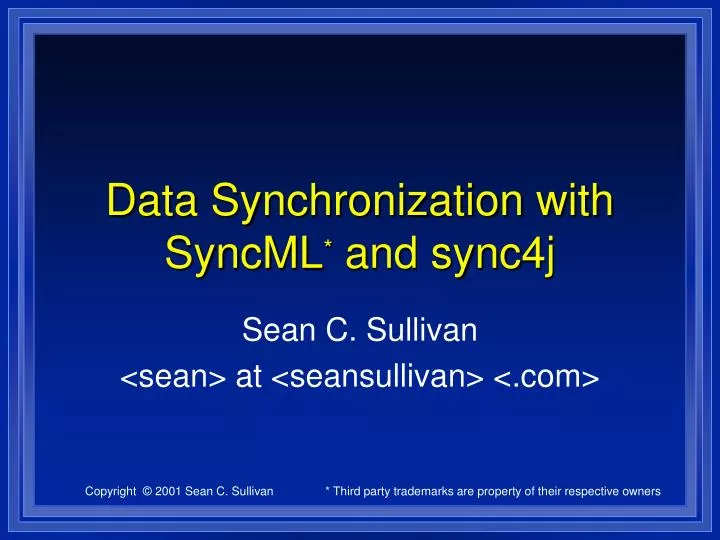 data synchronization with syncml and sync4j