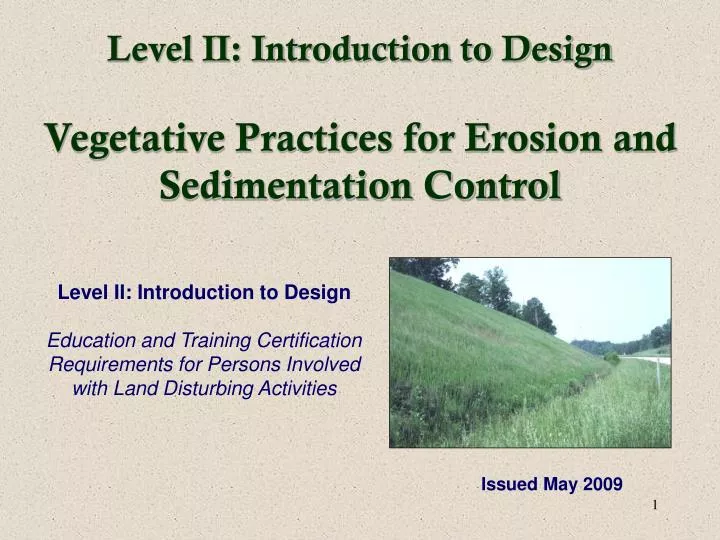 level ii introduction to design vegetative practices for erosion and sedimentation control