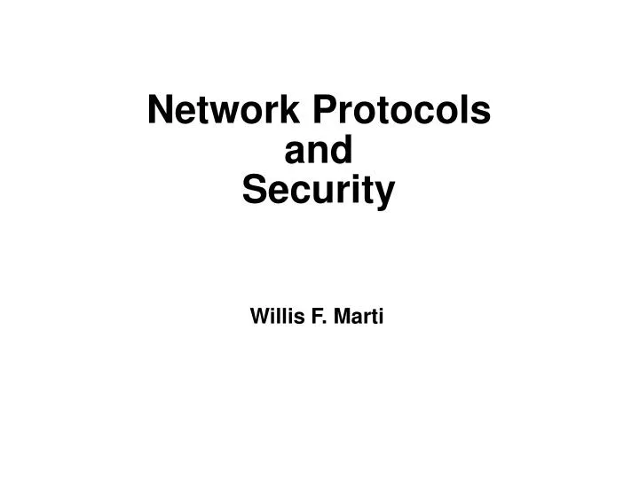 network protocols and security