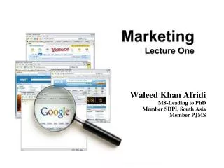 Marketing Lecture One