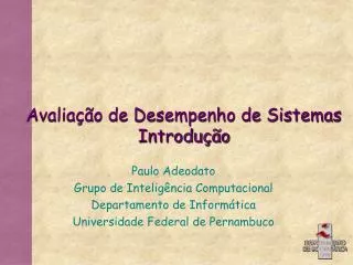 avalia o de desempenho de sistemas introdu o