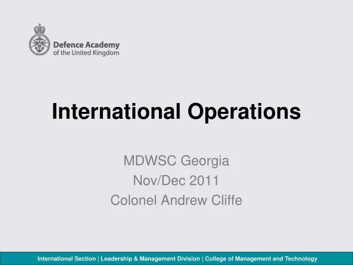 international operations