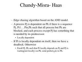 Chandy-Misra- Haas