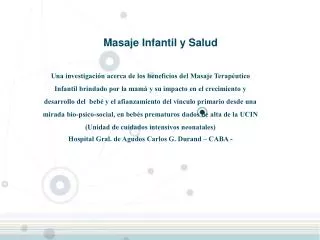 masaje infantil y salud