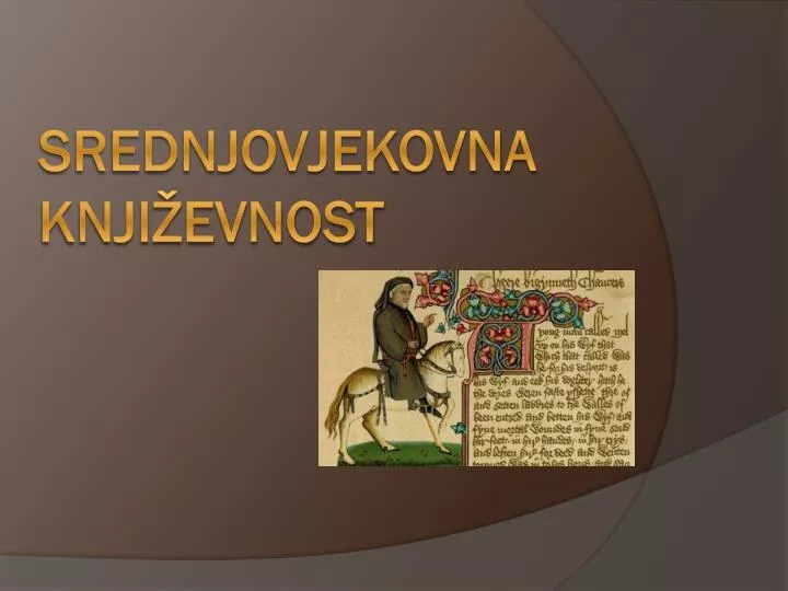 srednjovjekovna knji evnost