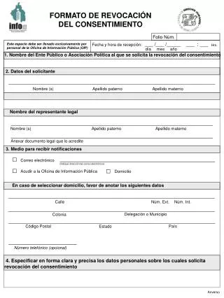 1 nombre del ente p blico o asociaci n pol tica al que se solicita la revocaci n del consentimiento