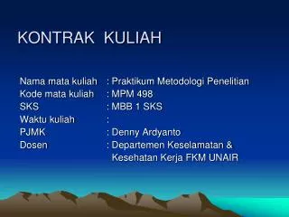 kontrak kuliah