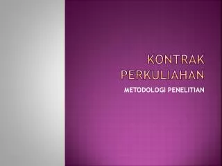 kontrak perkuliahan