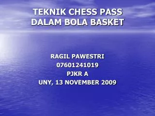 teknik chess pass dalam bola basket
