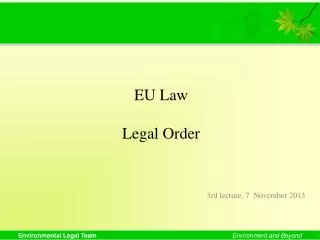EU Law Legal Order