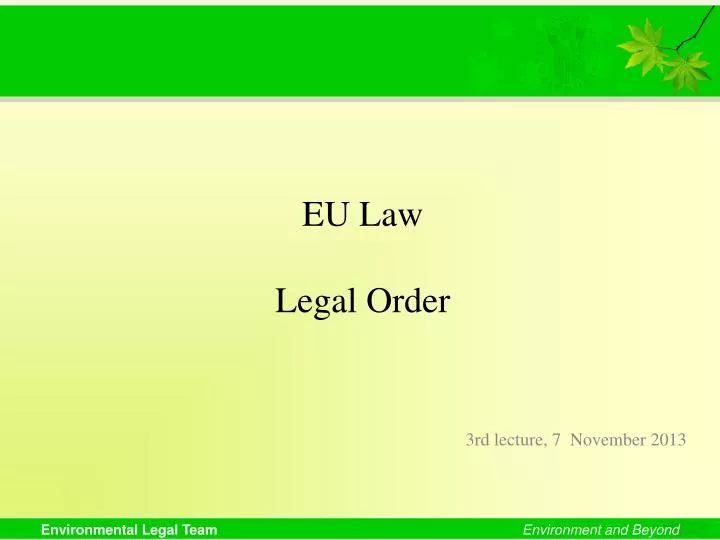 eu law legal order