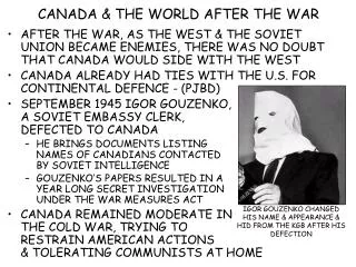 CANADA &amp; THE WORLD AFTER THE WAR