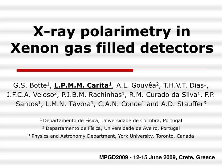 x ray polarimetry in xenon gas filled detectors