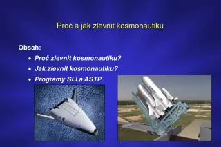 pro a jak zlevnit kosmonautiku