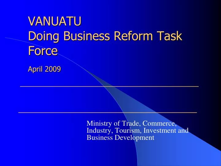 vanuatu doing business reform task force