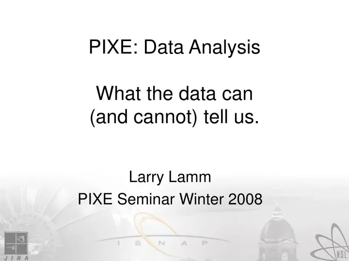 pixe data analysis what the data can and cannot tell us