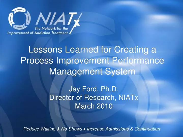 lessons learned for creating a process improvement performance management system