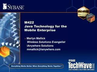 M422 Java Technology for the Mobile Enterprise