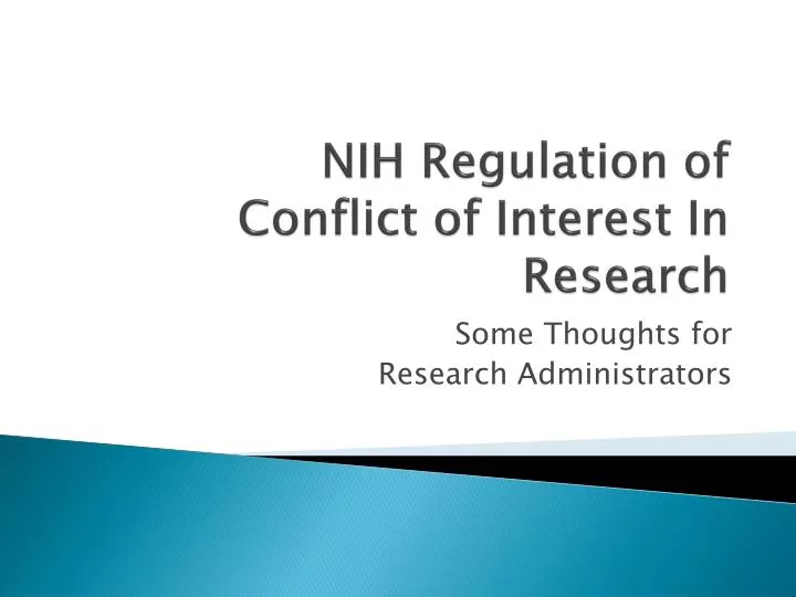 nih regulation of conflict of interest in research