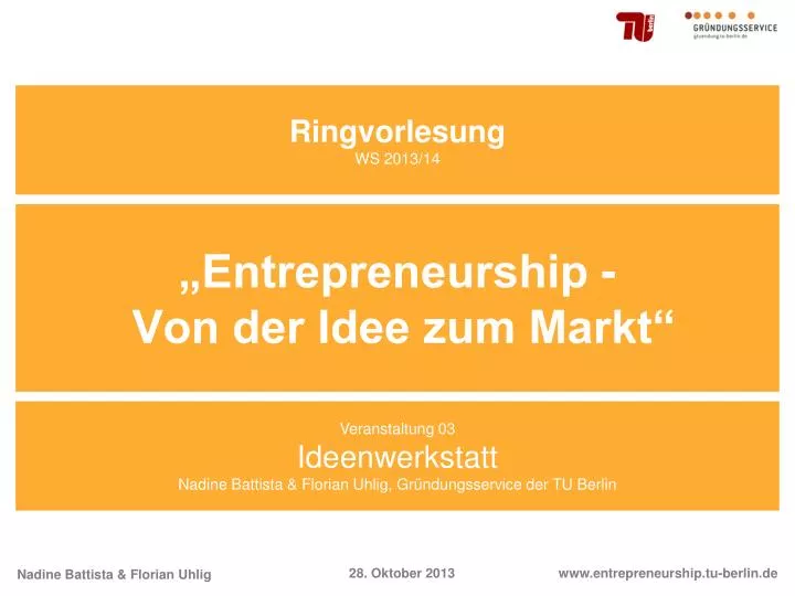 entrepreneurship von der idee zum markt