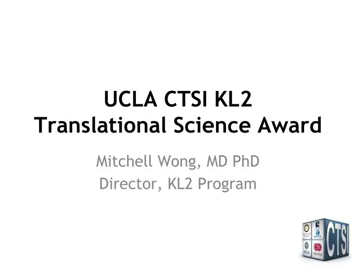 ucla ctsi kl2 translational science award