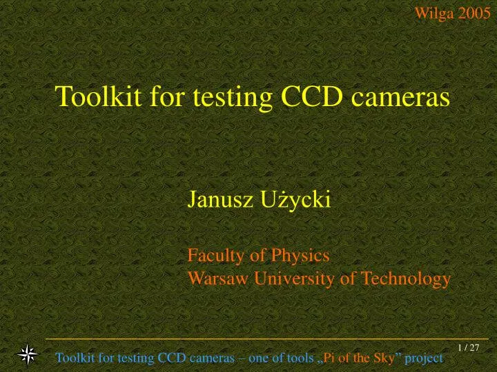toolkit for testing ccd cameras
