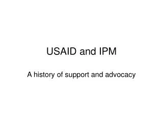 USAID and IPM