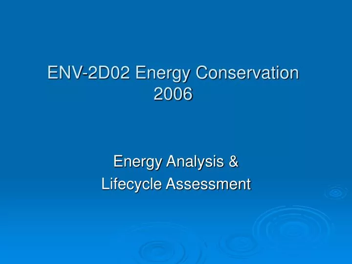 env 2d02 energy conservation 2006