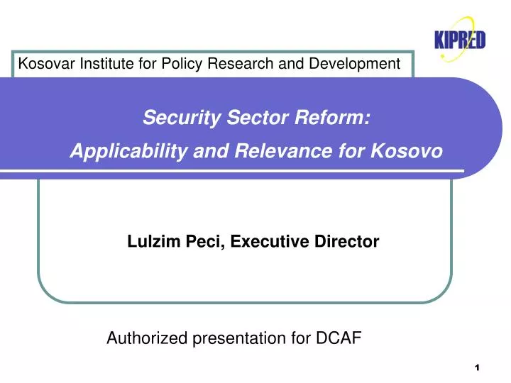 security sector reform applicability and relevance for kosovo