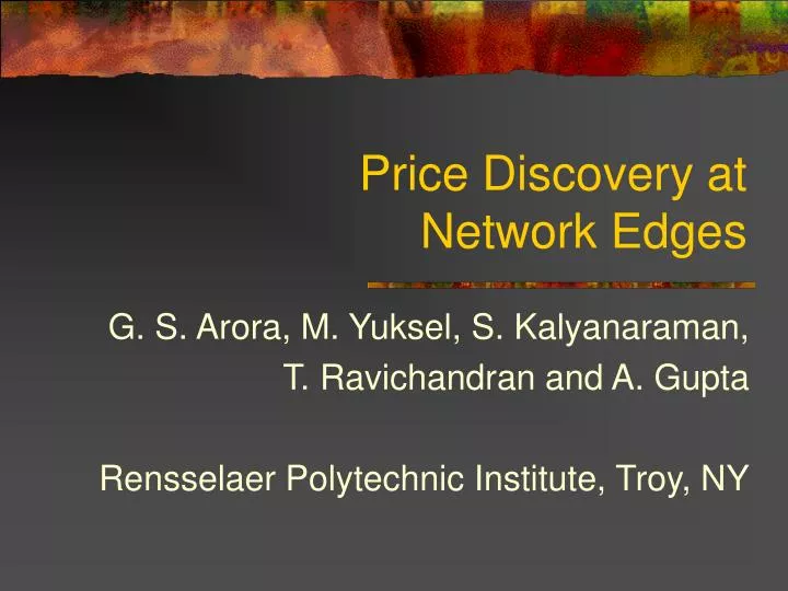 price discovery at network edges