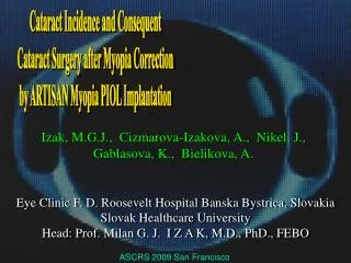 Cataract Incidence and Consequent Cataract Surgery after Myopia Correction