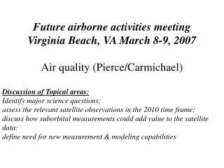 Future airborne activities meeting Virginia Beach, VA March 8-9, 2007