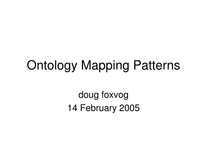 ontology mapping patterns