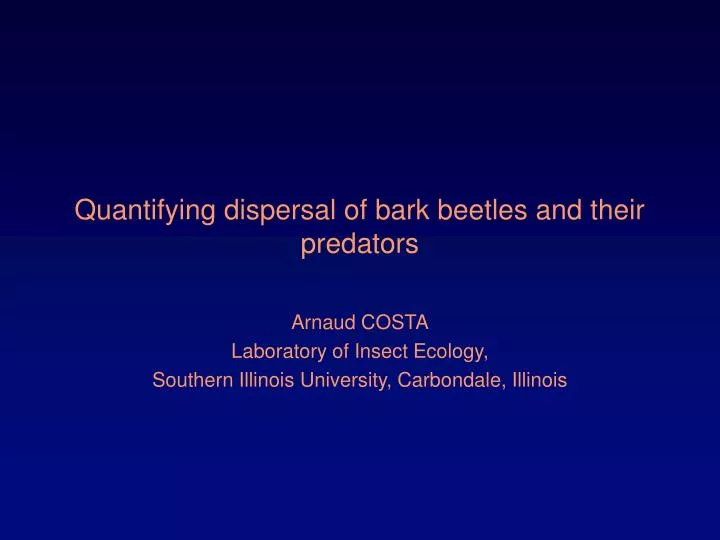 quantifying dispersal of bark beetles and their predators
