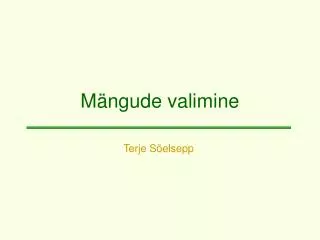m ngude valimine