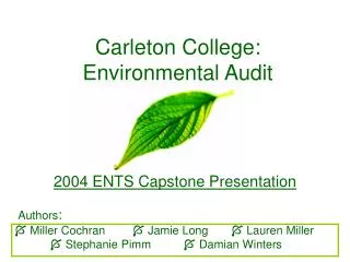 Carleton College: Environmental Audit