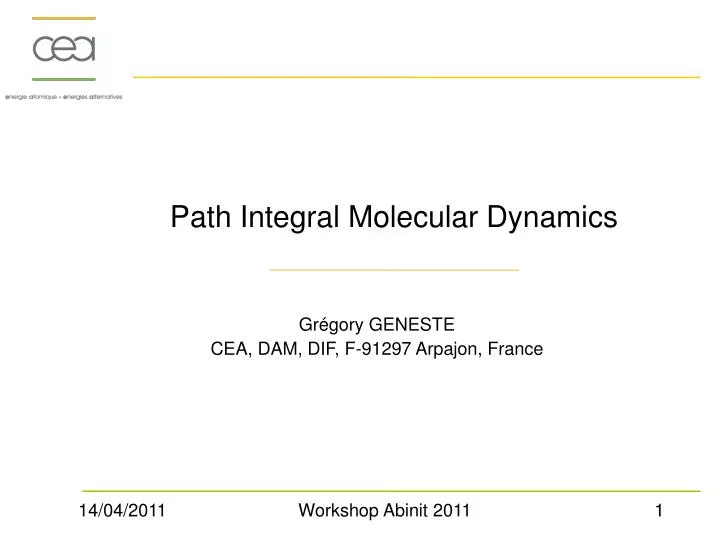 path integral molecular dynamics