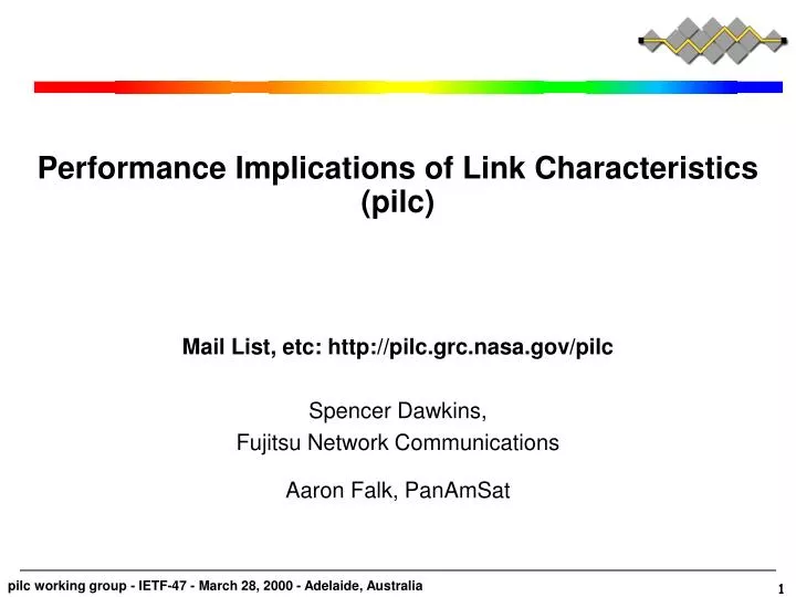 performance implications of link characteristics pilc