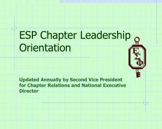 ESP Chapter Leadership Orientation