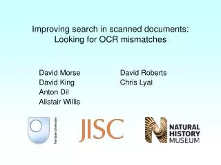 Improving search in scanned documents: Looking for OCR mismatches