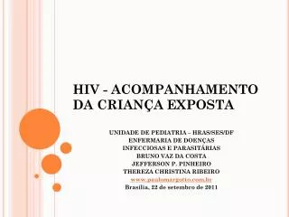 hiv acompanhamento da crian a exposta
