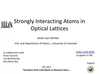 Strongly Interacting Atoms in Optical Lattices