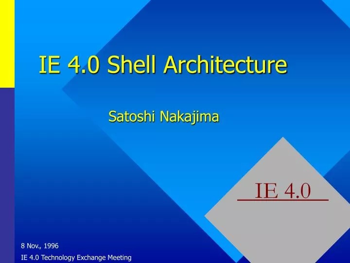 ie 4 0 shell architecture