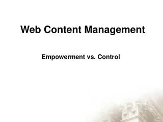 Web Content Management